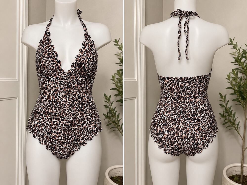 Beachsissi Women’s Leopard Print One-Piece Swimsuit XL